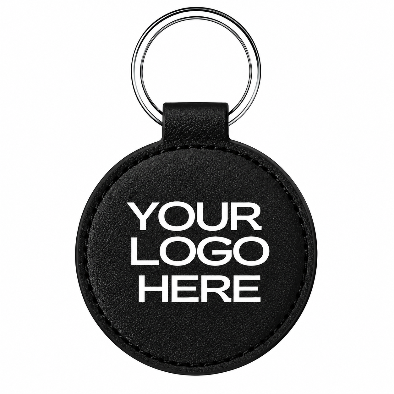 VEGAN LEATHER ROUND KEY CHAIN